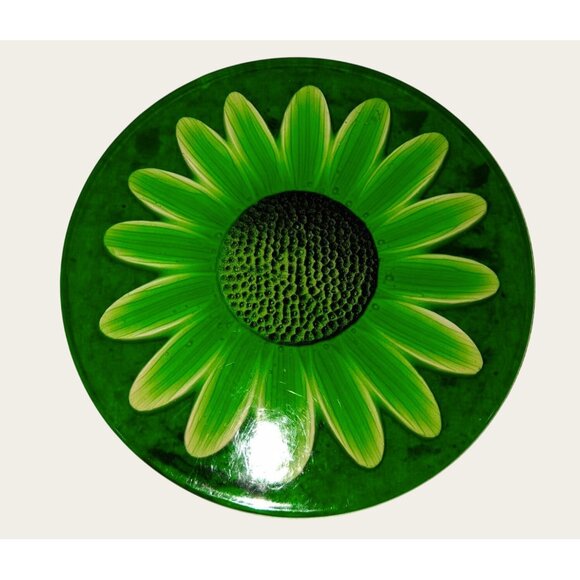 Mcm Solid 8"Lucite Emerald Green Sunflower Retro Vintage - Picture 3 of 8